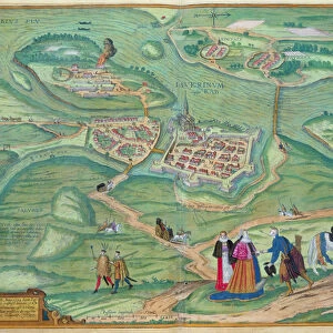 Map of Raab, from Civitates Orbis Terrarum by Georg Braun (1541-1622