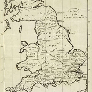 Map of the Saxon Heptarchy (engraving)