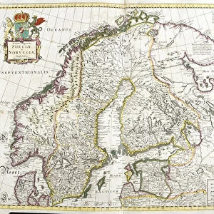 Map of Sweden and Norway (etching, 1671)
