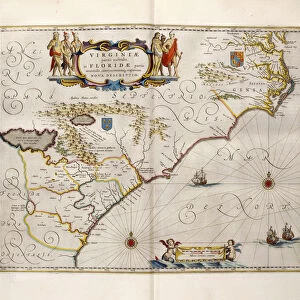 Map of Virginia and Florida, 1667 (hand-coloured engraving, vellum)