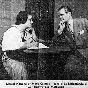 Marcel Herrand and Maria Casares in "The Misunderstanding"