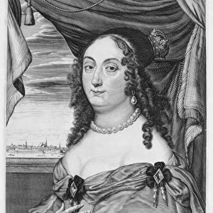 Maria Ludwiga Gonzaga (1611-67) Queen of Poland, 1649 (engraving)