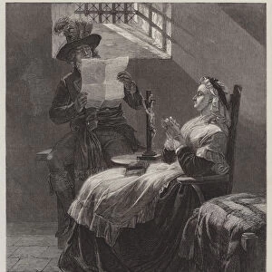 Marie Antoinette listening to the Act of Accusation the Day before her Trial (engraving)