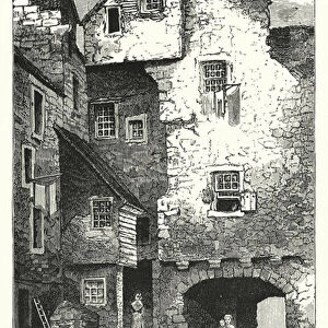 The Marquis of Huntlys House, from Bakehouse Close (engraving)