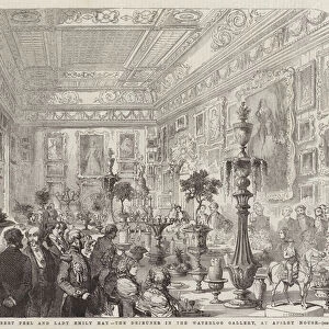 Marriage of Sir Robert Peel and Lady Emily Hay, the Dejeuner in the Waterloo Gallery, at Apsley House (engraving)