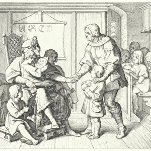 Martin Luther at school (engraving)