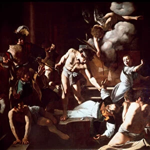 The Martyrdom of St. Mathieu Painting by Michelangelo Merisi da Caravaggio called The