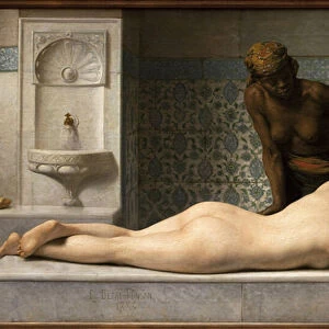 The massage. Painting by Edouard Debat Ponsan (1847-1913), Oil On Canvas, 1883