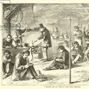 A meal at a cheap lodging house (engraving)