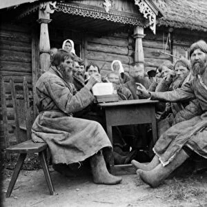 Meeting of Russian Peasant Elders in a Mirskoi Skhod (b / w photo)