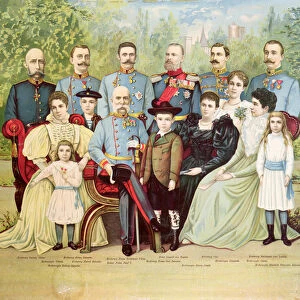 Members of the Austrian Imperial family grouped around the Emperor Franz Joseph I