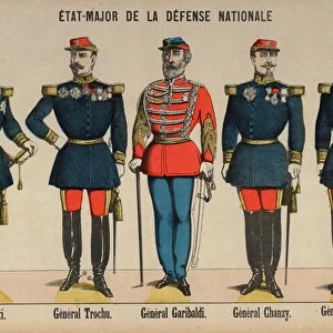 Members of the General Staff of the French Army during the Franco-Prussian War, 1870-1871 (coloured engraving)
