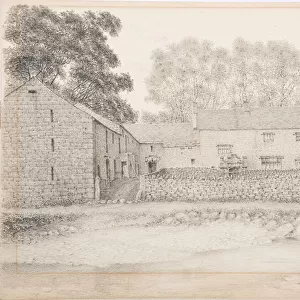 Merton Hall, Appleby, c. 1916 (charcoal & pencil on card)
