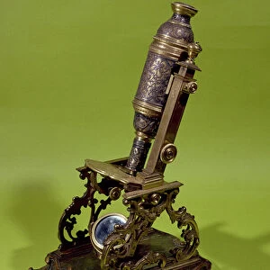 Microscope, signed by Francois Villette optician to the Prince of Liege