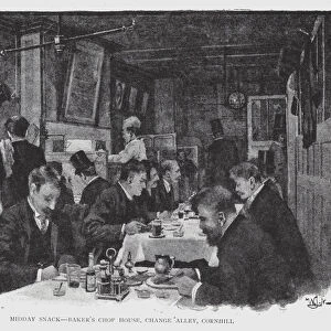 Midday Snack, Bakers Chop House, Change Alley, Cornhill (litho)