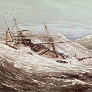 The Mississippi Steam Frigate in a Typhoon, engraved by Currier & Ives, 1854 (litho)