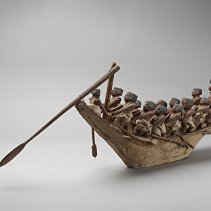 Model funerary boat, from Beni Hasan, probably Middle Kingdom, c. 2060-1786 (mixed media)
