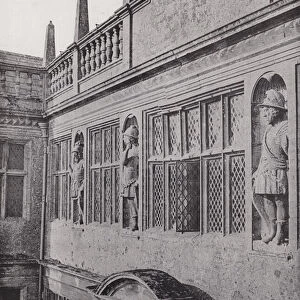 Montacute House, Detail of Part of Front (b / w photo)