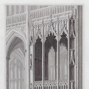 Monumental Chapel of William of Wykham Bishop of Winchester, in Winchester Cathedral (engraving)