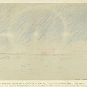 Moon-ring with mock moons, and a suggestion of horizontal axes, 24 November 1893, pastel sketch (colour litho)