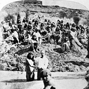 Mormon Baptism of Native Americans, c. 1875 (b / w photo)