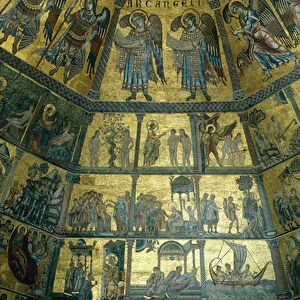 Mosaic on the domed ceiling of St Johns Baptistry, Florence (mosaic)