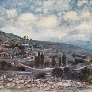 Mount of Olives (colour litho)