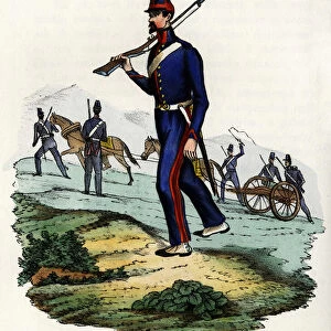 Mountain artillery battalion of the French army of Africa in Algeria in 1830