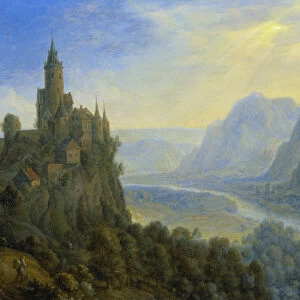 Mountainous landscape with a castle