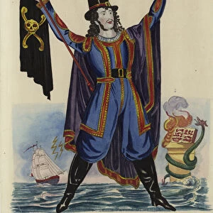 Mr T P Cooke as the Flying Dutchman (colour litho)