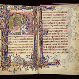 Ms 1-2005, ff. 235v-236r: Death Striking, historiated initial from the Macclesfield