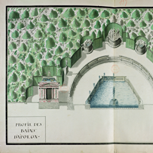 Ms 1307 / 52 Design for the Baths of Apollo at Versailles (w / c on paper)