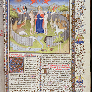 Ms 251 f. 16r The marriage of Adam and Eve from Des Proprietes De Chozes