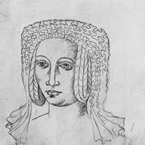 Ms 266 fol. 55 Marguerite de Brabant, wife of Louis II of Flanders, also Louis III of Artois