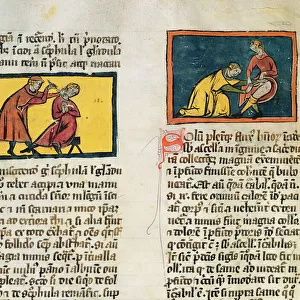Ms H 89 Doctors curing the sick, from an edition of Book of Surgery