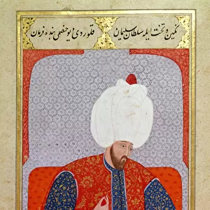 MS Hazine 1563 fol. 47b Suleyman I (1495-1566) as a Young Man, from Semailname