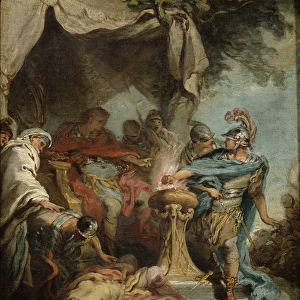 Mucius Scaevola before Porsenna (oil on canvas)