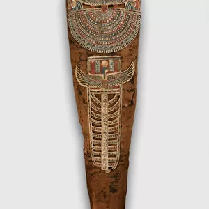 Mummy of Nesmin with plant wreath, mummy mask and other cartonnage elements, 200-30 BC