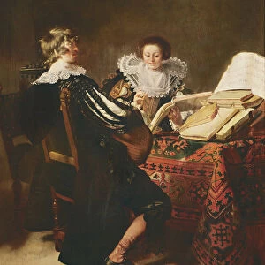 The Music Lesson (oil on panel)