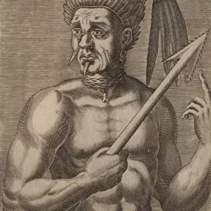 Nacolabsou, king of the Promontory of Cannibals (engraving)