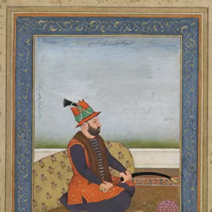 Nadir Shah of Iran, detached album folio, c. 1900 (opaque watercolour, ink