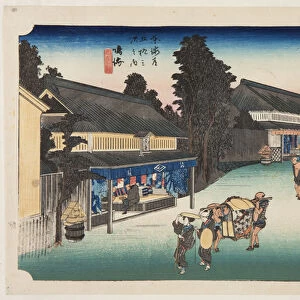 Narumi: Famous Arimatsu Tie-dyed Fabric (Narumi, meibutsu Arimatsu shibori) (colour woodblock print)