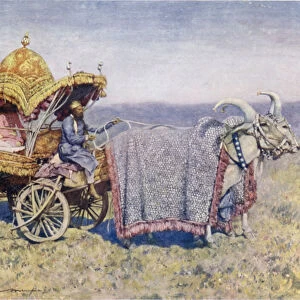 A Native Bullock-cart from Bikanir (colour litho)