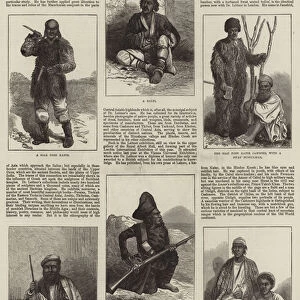 Natives of Dardistan and Kafiristan, Central Asia (engraving)
