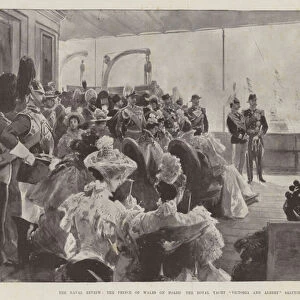 The Naval Review, the Prince of Wales on Board the Royal Yacht "Victoria and Albert"saluting the Fleet (litho)