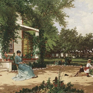 In My Neighbours Garden, 1883 (oil on canvas)