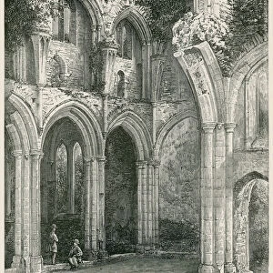 Netley Abbey, Arches in South Transept (engraving)