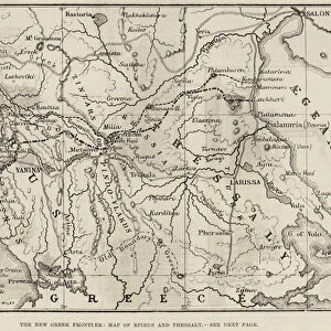 The New Greek Frontier, Map of Epirus and Thessaly (engraving)