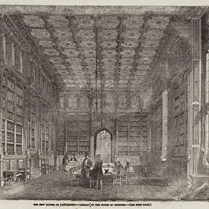 The New Houses of Parliament, Library of the House of Commons (engraving)
