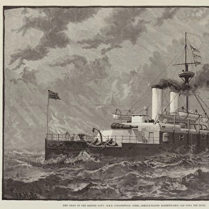 New Ships of the British Navy, HMS Collingwood, Steel Armour-Plated Barbette Ship, 9150 Tons, Ten Guns (engraving)